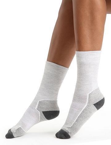 Blizzard Heather Women's Icebreaker Merino Hike+ Light Crew Socks | USA 1428KORI